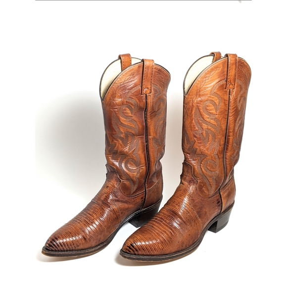Dan Post Men Lizard Skin Leather Boots Sz 8.5 EW main image 4